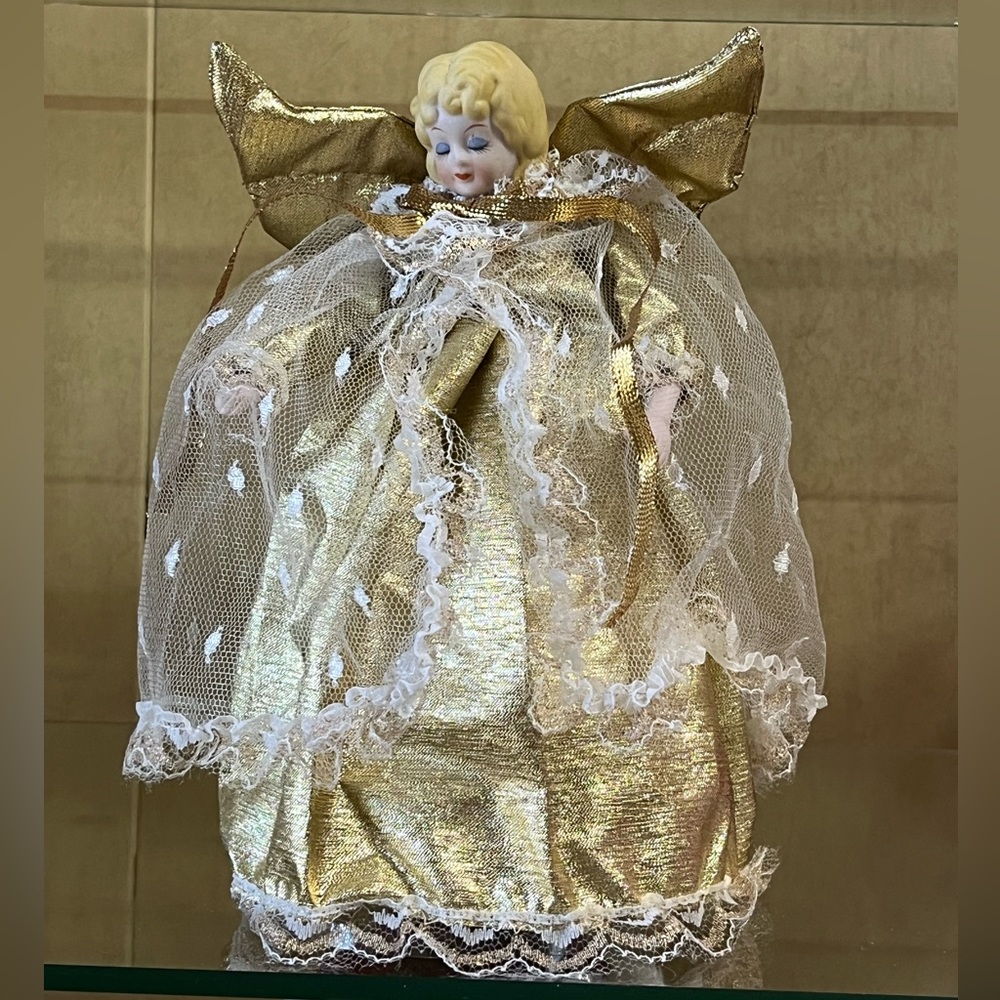 Vintage Christmas Tree Topper, Angel decor